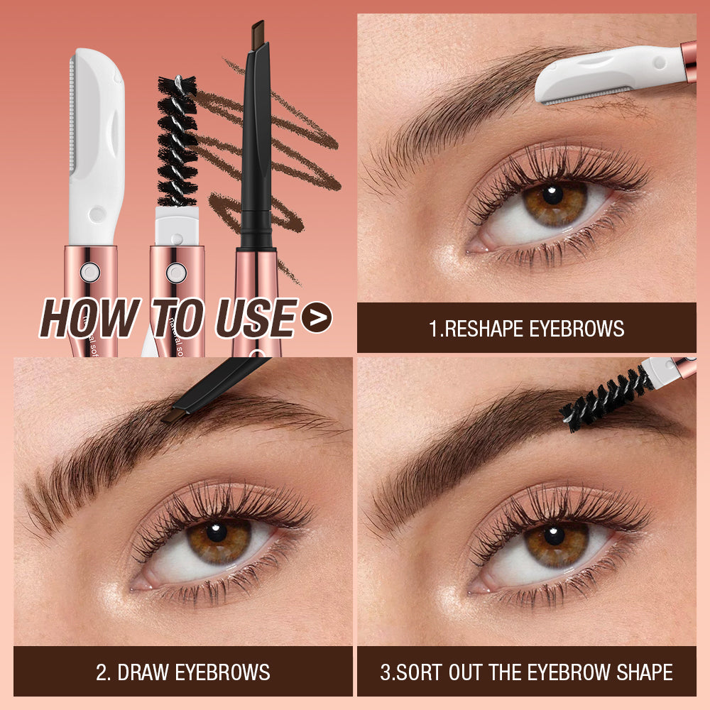 Natural Looking 3-in-1 Eyebrow Pencil