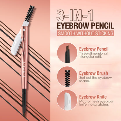 Natural Looking 3-in-1 Eyebrow Pencil